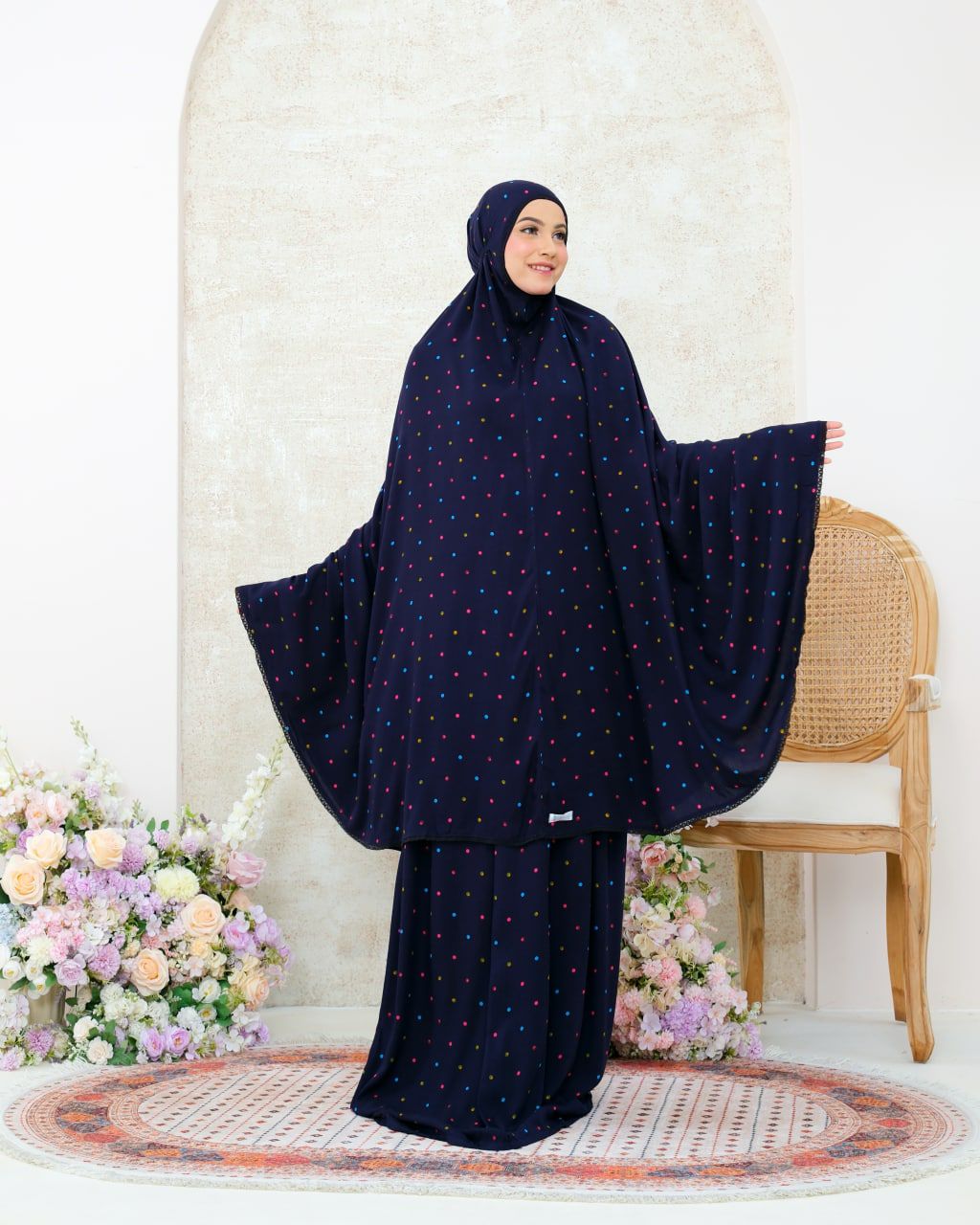 Pre Order! Signature Rayon Prayer Wear in Polka Rainbow Series