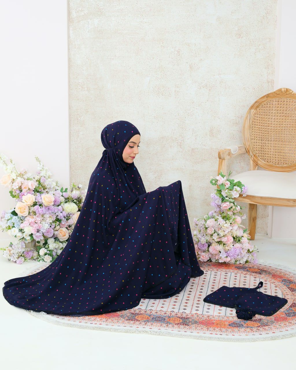 Pre Order! Signature Rayon Prayer Wear in Polka Rainbow Series